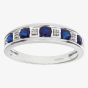 9ct White Gold Sapphire & Diamond Half Eternity Ring PR10429W SA