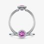Geoghegan Cannele 18ct White Gold Pink Sapphire & Diamond Halo Cluster Ring CAN56/W