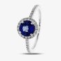 18ct White Gold Sapphire & Diamond Round Cluster Ring 26810B1 M