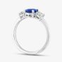 Certified 18ct White Gold 1.27ct Oval Cut Sapphire & 0.40ct Brilliant Cut Diamond Ring DSR9034-18W-G/VS