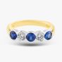 18ct Yellow Gold Brilliant Cut Sapphire & Diamond Five Stone Ring 23690