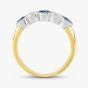 18ct Yellow Gold Brilliant Cut Sapphire & Diamond Five Stone Ring 23690