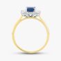 18ct Yellow Gold Emerald Cut Sapphire & Diamond Shoulder Set Solitaire Ring 20191G14 M