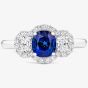 Tivon 18ct White Gold Sapphire & Diamond Triple Cluster Ring RW-1456-BS M 