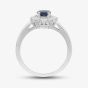 18ct White Gold 0.94ct Oval Cut Sapphire & Diamond Cluster Ring BZCJ N