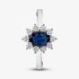 18ct White Gold 0.94ct Oval Cut Sapphire & Diamond Cluster Ring BZCJ N