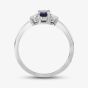  18ct White Gold 0.27ct Sapphire & Diamond Shoulder Set Solitaire Ring BHGJ SAP N