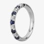 18ct White Gold Claw-set Sapphire and Diamond Half Eternity Ring 9009/18W/DQ775S