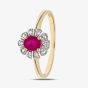 9ct Yellow Gold Ruby Flower Ring PR02321Y RU