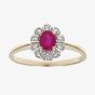 9ct Yellow Gold Ruby Flower Ring PR02321Y RU