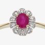 9ct Yellow Gold Ruby Flower Ring PR02321Y RU
