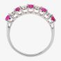 9ct White Gold Claw Set Ruby And Diamond Half Eternity Ring H6142R-9W-008F