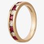 9ct Yellow Gold Nine Stone Ruby and Diamond Half Eternity Ring H6143R-9Y-006F