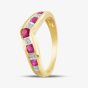 9ct Yellow Gold Ruby & Diamond Wishbone Ring PR03026Y RU