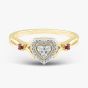 9ct Yellow Gold 0.08ct Brilliant Cut Diamond & Ruby Heart Shaped Ring THR33571-08RD (YG)