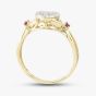 9ct Yellow Gold 0.08ct Brilliant Cut Diamond & Ruby Heart Shaped Ring THR33571-08RD (YG)