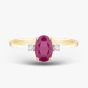 9ct Yellow Gold 0.60ct Oval Cut Ruby & 0.03ct Diamond Shoulder Set Solataire Ring THR40125-RD (YG)
