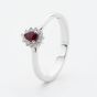 9ct White Gold Pear Cut Ruby & Diamond Cluster Ring WWW3580R L.5