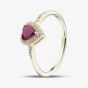 9ct Yellow Gold Ruby & Diamond Heart Cluster Ring RJR04754-R