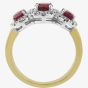 9ct Triple Ruby and Diamond Clusters Ring DRR844