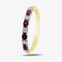 9ct Yellow Gold Ruby & 0.2ct Diamond Half Eternity Ring 50L76-9 RUBY