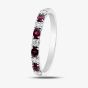 9ct White Gold Ruby & 0.2ct Diamond Half Eternity Ring50L76-9 RUBY
