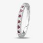 9ct White Gold Claw-set Ruby and Diamond Half Eternity Ring OJR0300-R