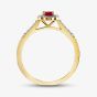 9ct Yellow Gold Ruby & Diamond Halo Ring OJR1701-R 