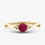  9ct Yellow Gold Ruby & Diamond Crossover Ring OJR1702-R 