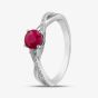  9ct Yellow Gold Ruby & Diamond Crossover Ring OJR1703-R 