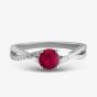  9ct Yellow Gold Ruby & Diamond Crossover Ring OJR1703-R 