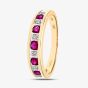 9ct Yellow Gold Five Stone Ruby Half Eternity Ring PR03027Y RU