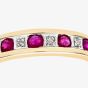 9ct Yellow Gold Five Stone Ruby Half Eternity Ring PR03027Y RU