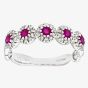 9ct White Gold Ruby Diamond Cluster Ring PR06629W RU