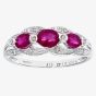 9ct White Gold Ruby Diamond Fancy Ring PR07340W RU