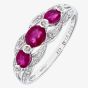 9ct White Gold Ruby Diamond Fancy Ring PR07340W RU