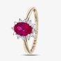 9ct Yellow Gold Oval Ruby & 0.25ct Diamond Cluster Ring PR10470Y RU