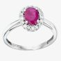 9ct White Gold Ruby and Diamond Ring CR10873 9KW-RUBY