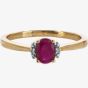 9ct Gold Oval Diamond Ruby Ring VRS1001-R