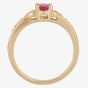  9ct Gold Oval Cut Ruby Diamond Shouldered Ring OJR0264-R 9KY 