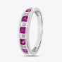 9ct White Gold Ruby & Diamond Half Eternity Ring PR10429W RU