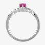 9ct White Gold Ruby And Diamond Crossover Ring OJR0130C-R 