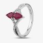 9ct White Gold Ruby And Diamond Crossover Ring OJR0130C-R 