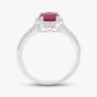 18ct White Gold Brilliant Cut Ruby & Diamond Shoulder Set Halo Ring R39073GW18RB