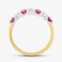 18ct Yellow Gold 0.45ct Brilliant Cut Ruby & 0.27ct Diamond Half Eternity Ring 320701J