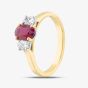 18ct Yellow Gold 0.80ct Oval Cut Ruby & 0.37ct Diamond Shoulder Set Solitaire Ring 32312
