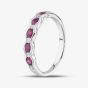 18ct White Gold Brilliant Cut Ruby & Diamond Wave Half Eternity Ring 35367G5 N