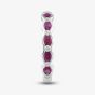 18ct White Gold Brilliant Cut Ruby & Diamond Wave Half Eternity Ring 35367G5 N