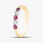 18ct Yellow Gold Brilliant Cut Ruby & Diamond Five Stone Ring 33680G5 N