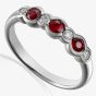 18ct White Gold Demi-Flush Ruby and Diamond Half eternity Ring E61098/16-RU
